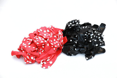 

shopely Printed (black & dark pink) colour Polka Dot Balloons -pack of 100 Balloon(Multicolor, Pack of 100)