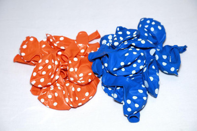 

shopely Printed (dark blue & orange) colour Polka Dot Balloons -pack of 100 Balloon(Multicolor, Pack of 100)