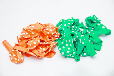

shopely Printed (light green &orange) colour Polka Dot Balloons -pack of 200 Balloon(Multicolor, Pack of 200)