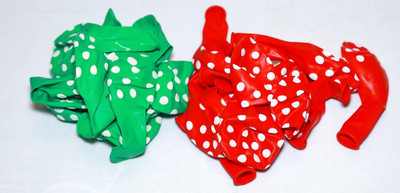 

shopely Printed (red & light green) colour Polka Dot Balloons -pack of 200 Balloon(Multicolor, Pack of 200)
