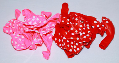 

shopely Printed (red & light pink) colour Polka Dot Balloons -pack of 50 Balloon(Multicolor, Pack of 50)