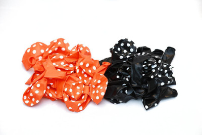 

shopely Printed (black & orange) colour Polka Dot Balloons -pack of 100 Balloon(Multicolor, Pack of 100)