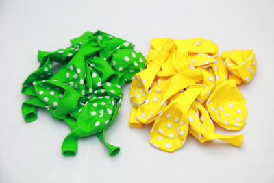 

shopely Printed (yellow & light green) colour Polka Dot Balloons -pack of 100 Balloon(Multicolor, Pack of 100)