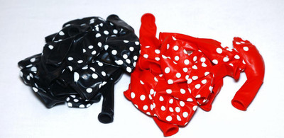 

shopely Printed (red & black) colour Polka Dot Balloons -pack of 50 Balloon(Multicolor, Pack of 50)