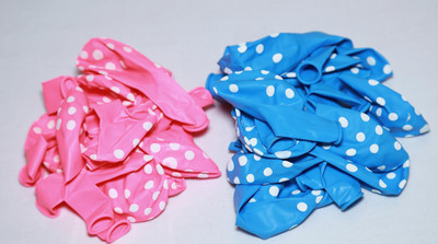 

shopely Printed (light blue & light pink) colour Polka Dot Balloons -pack of 100 Balloon(Multicolor, Pack of 100)