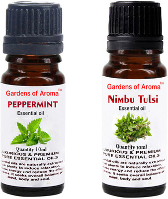 

Gardens Of Aroma Peppermint Essential Oil And Nimbutulsi Essential Oil(20 ml)