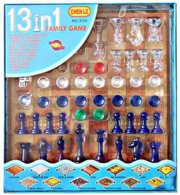 

Sanyal 13 In 1 Family Game Including Magnetic Chess, Checkers, Men’s Morris, Snake’s & Ladder, Steeplechase, Travel Bingo, Football, Backgammon, Ludo, Tic-Tac-Toe, Racing Game & Space-Venture, Multi Board Game Toy for Kids Board Game