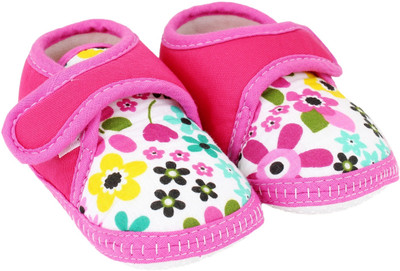 

Neska Moda Floral 0 To 12 Month Baby Booties(Toe to Heel Length - 12 cm Pink)