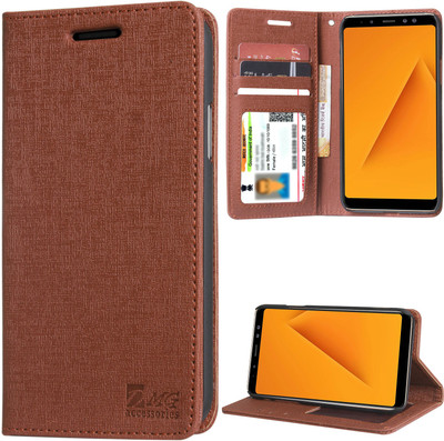 DMG Flip Cover for Samsung Galaxy A8 Plus(Brown)
