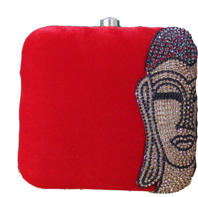 

Cosmo Jewels Party Red, Gold Clutch, Gold;red