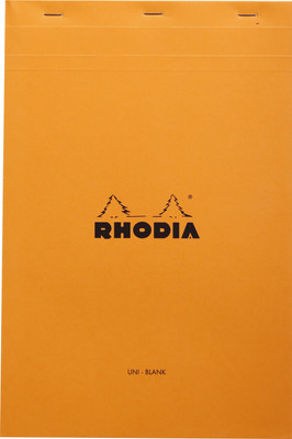 

Rhodia A4 Note Pad(19000C Basics Orange Stapled Blank Notepad - No. 19 - A4+ 318 mm x 210 mm, Orange)