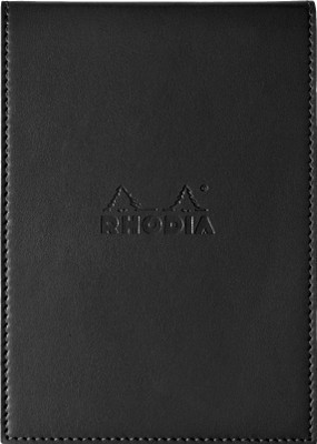 

Rhodia A6 Note Pad(218139C Boutique ePURE Black Stapled Line Ruled Notepad with Leatherette Cover 158 mm x 115 mm (With Notepad of A6 - 148 mm x 105 mm), Black)