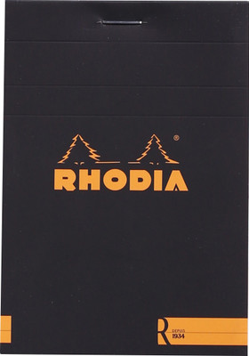 

Rhodia Pocket-size Note Pad(122008C Black R Stapled Blank Notepad - No. 12 - 120 mm x 85 mm, Black)