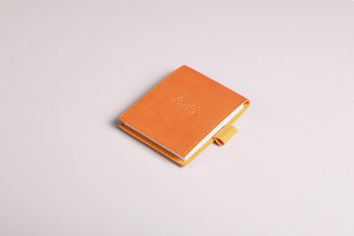 

Rhodia A6 Note Pad(138214C Boutique rama Tangerine Stapled Line Ruled Notepad with Leatherette Cover - No. 13 - 158 mm x 115 mm (for No. 13 Notepad - 148 mm x 105 mm, Tangerine)