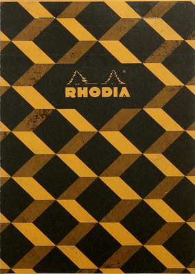 

Rhodia A5 Note Pad(16662C Heritage Black Escher Stapled Orange Line Ruled Notepad - A5 - 210 mm x 148 mm, Black/Orange)