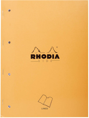 

Rhodia A4 Note Pad(118014C Basics Punched Stapled Orange Line Ruled Notepad - A4 - 297 mm x 223 mm, Orange)