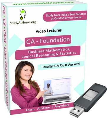 

StudyAtHome.org CA Foundation - Business Mathematics, Logical Reasoning & Statistics Video Lectures(Pendrive)