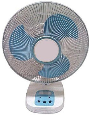 

care 4 12 Inch Multi function rechargeable AC/DC table fan with Led light on the base. 3 Blade Table Fan(Multicolor, Pack of 1)