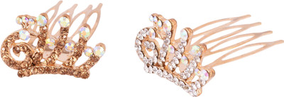 

Sanjog Princess Little Crystal Comb Clip/Crown Tiara/Hair Comb For Kids/Girls/Women-Pack of 2 Hair Clip(Multicolor)