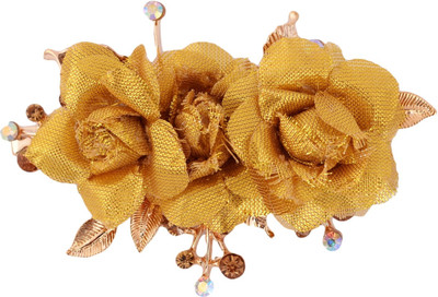 

Sanjog Embellished Golden Flower Hair Clip For Wedding/Party For Girls/Women Hair Clip(Gold)