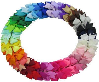 

QingHan 40Pcs Baby Girl Headbands Grosgrain Ribbon Boutique Hair Bows Alligator Clips For Teens Hair Clip(Multicolor)