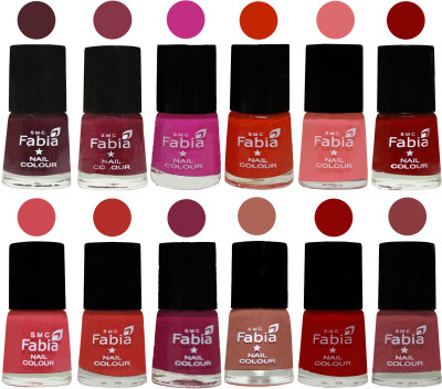 

Fabia Exclusive Nail Polish Set of 12 pcs. Wine-Wine Red-Pink Pink-Fire Orange-Baby Pink-Bold Red-Strawberry-Candy Orange-Dark Magenta-coral-Red-Dark Nude(Pack of 12)