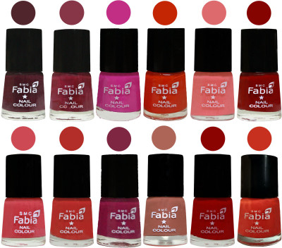 

Fabia Exclusive Nail Polish Set of 12 pcs. Wine-Wine Red-Pink Pink-Fire Orange-Baby Pink-Bold Red-Strawberry-Candy Orange-Dark Magenta-coral-Red-Orange(Pack of 12)