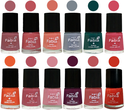 

Fabia Exclusive Nail Polish Set of 12 pcs. Lip-Bazooka Joe-Light Peach-Wild Gray Yonder-Dark Green-Shock Pink-Sour Orange-Mauve Pink-Rose-Boysenberry-Peach-Orange(Pack of 12)