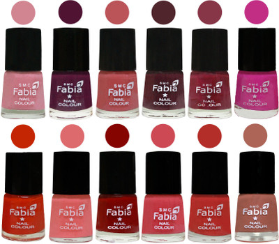 

Fabia Exclusive Nail Polish Set of 12 pcs. Rose-Boysenberry-Peach-Wine-Wine Red-Pink Pink-Fire Orange-Baby Pink-Bold Red-Strawberry-Candy Orange-coral(Pack of 12)