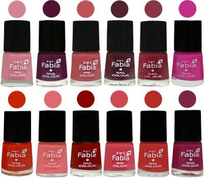 

Fabia Exclusive Nail Polish Set of 12 pcs. Rose-Boysenberry-Peach-Wine-Wine Red-Pink Pink-Fire Orange-Baby Pink-Bold Red-Strawberry-Candy Orange-Dark Magenta(Pack of 12)