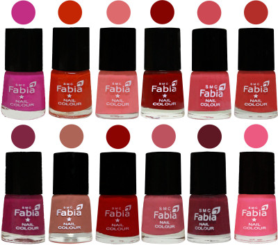

Fabia Exclusive Nail Polish Set of 12 pcs. Pink Pink-Fire Orange-Baby Pink-Bold Red-Strawberry-Candy Orange-Dark Magenta-coral-Red-Coral Pink -Jam-Shock Pink Light(Pack of 12)