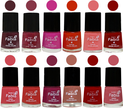 

Fabia Exclusive Nail Polish Set of 12 pcs. Wine-Wine Red-Pink Pink-Fire Orange-Baby Pink-Bold Red-Strawberry-Candy Orange-Dark Magenta-coral-Red-Coral Pink(Pack of 12)