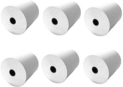 youtech * 79mmX55Mtr (meter) Thermal Paper Biling Rolls (Pack of 6) - 1 Paper Roll(Set of 6, White)