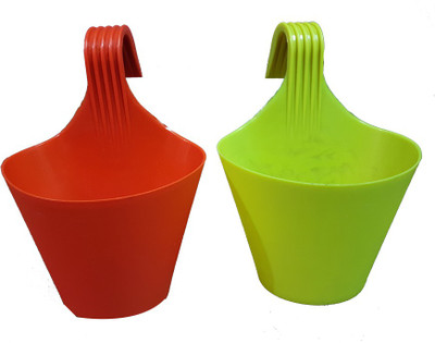 

JetFire Railing Pot / Planters Set of 2 Plant Container Set(Plastic)