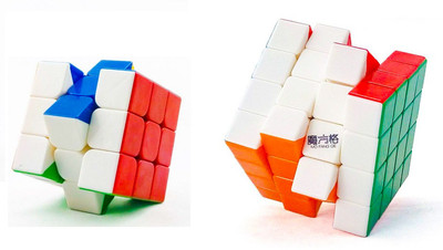 

D Eternal Rubiks cube 3x3 4x4 rubix cube high speed stickerless magic rubic cube Brainstorming Puzzle Cube combo Game Toy(2 Pieces)