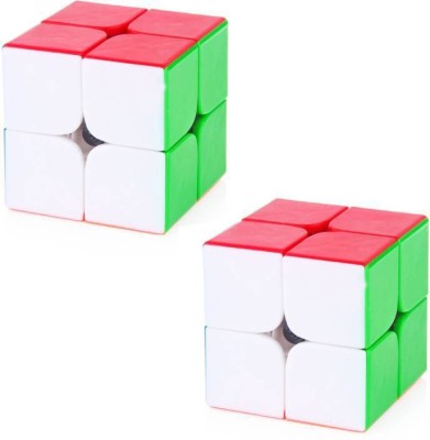 D ETERNAL cube combo set of 2 rubix cube 2x2 rubic cube high speed stickerless magic rubick puzzle cube brainstorming game toy(2 Pieces)
