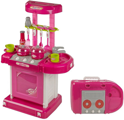 

Speoma suitcase kitchen set battery operated role play toys for kids