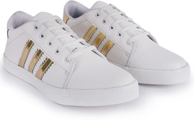 

ROOD White sneakers Sneakers For Men(Gold, White