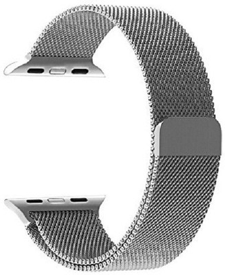 

Midkart Apple iWatch 38 mm Silver Milanese Loop Stainless Steel Magnetic Belt Series 1 / 2 / 3 Smart Watch Strap(Silver), Glossy silver