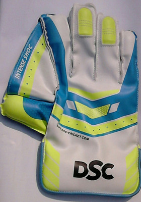 

DSC Intense Shoc Wicket Keeping Gloves (Men, White, Blue), Blue;white