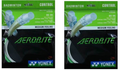 

Yonex Aerobite 0.67 Badminton String - 10 m(White, Green)