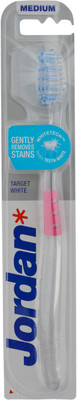 

Jordan Target White Toothbrush Soft Bristles Latest Design BPA Free Imported Brush gentle to Teeth & Gems. Made in Malaysia (Random Color) Pack of 1 Soft Toothbrush