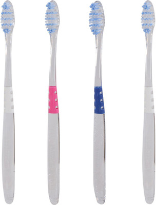 

Jordan Target White Bristles Latest Design BPA Free Imported Brush gentle to Teeth & Gems. Made in Malaysia (Random Color) Pack of 4 Soft Toothbrush(Pack of 4)