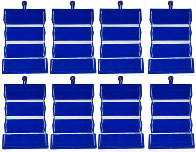 

Afrose Set of 8 velvet Ear ring Folder Vanity case ring storage travelling Box Vanity Box(Blue)