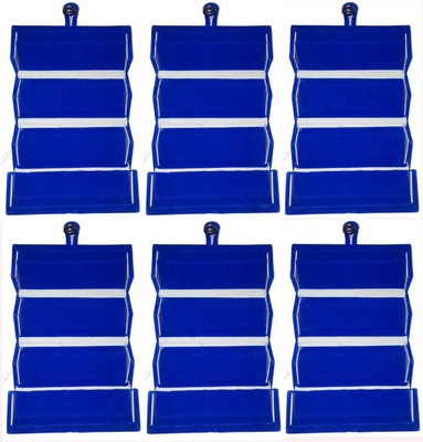 

Afrose Set of 6 velvet Ear ring Folder Vanity case ring storage travelling Box Vanity Box(Blue)