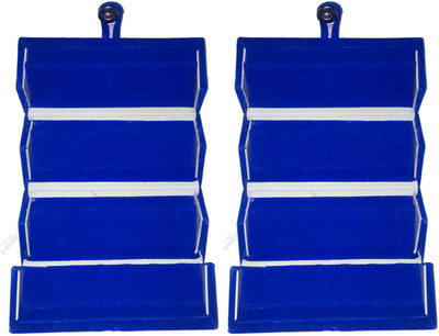 

Afrose Set of 2 velvet Ear ring Folder Vanity case ring storage travelling Box Vanity Box(Blue)
