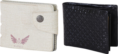 

Martell Men White Artificial Leather Wallet(2 Card Slots), Black