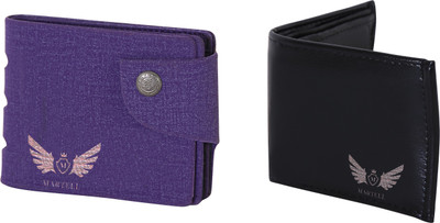 

Martell Men Purple Artificial Leather Wallet(2 Card Slots), Black