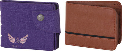 

Martell Men Purple Artificial Leather Wallet(2 Card Slots), Black
