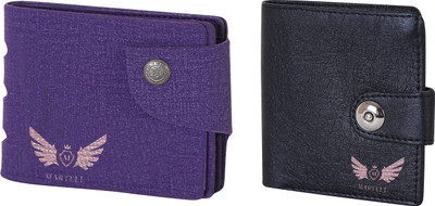 

Martell Men Purple Artificial Leather Wallet(2 Card Slots), Black